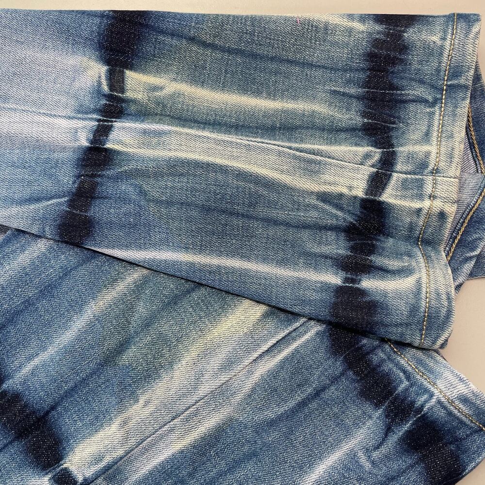 LOGO Blue Tie Dye NWOT Cropped  Boyfriend Jeans 4 - Picture 8 of 10